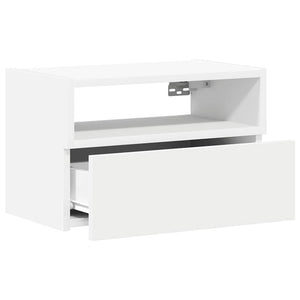 Κομοδίνα Επιτοίχια 2 τεμ. Λευκά 45x26x28,5 εκ. - Pakobazaar