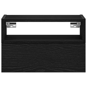 Κομοδίνο Επιτοίχιο mαύρο 45x26x28,5 εκ. - Pakobazaar