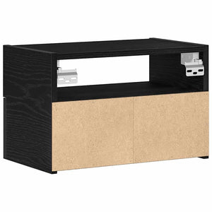 Κομοδίνο Επιτοίχιο mαύρο 45x26x28,5 εκ. - Pakobazaar