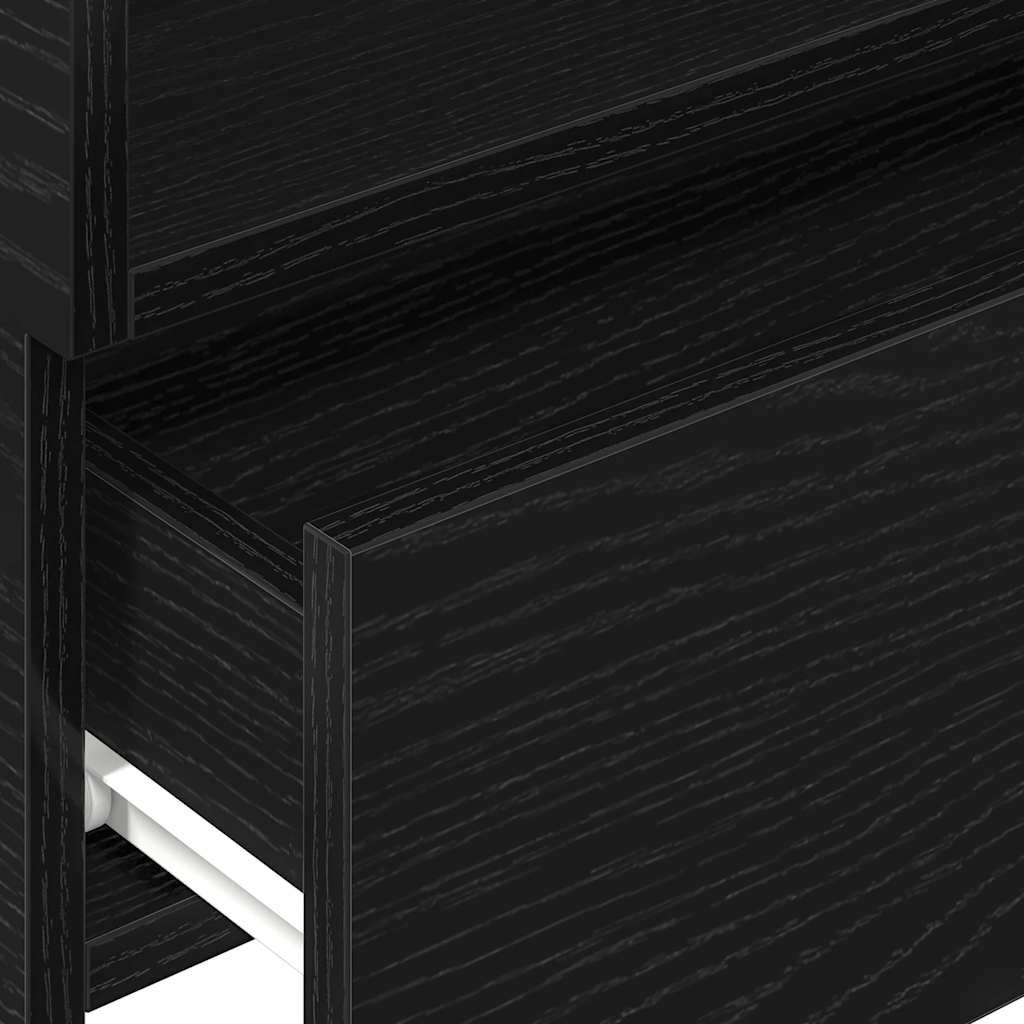 Επιτοίχια κομοδίνα 2 τεμάχια Μαύρο 45x26x28,5 cm