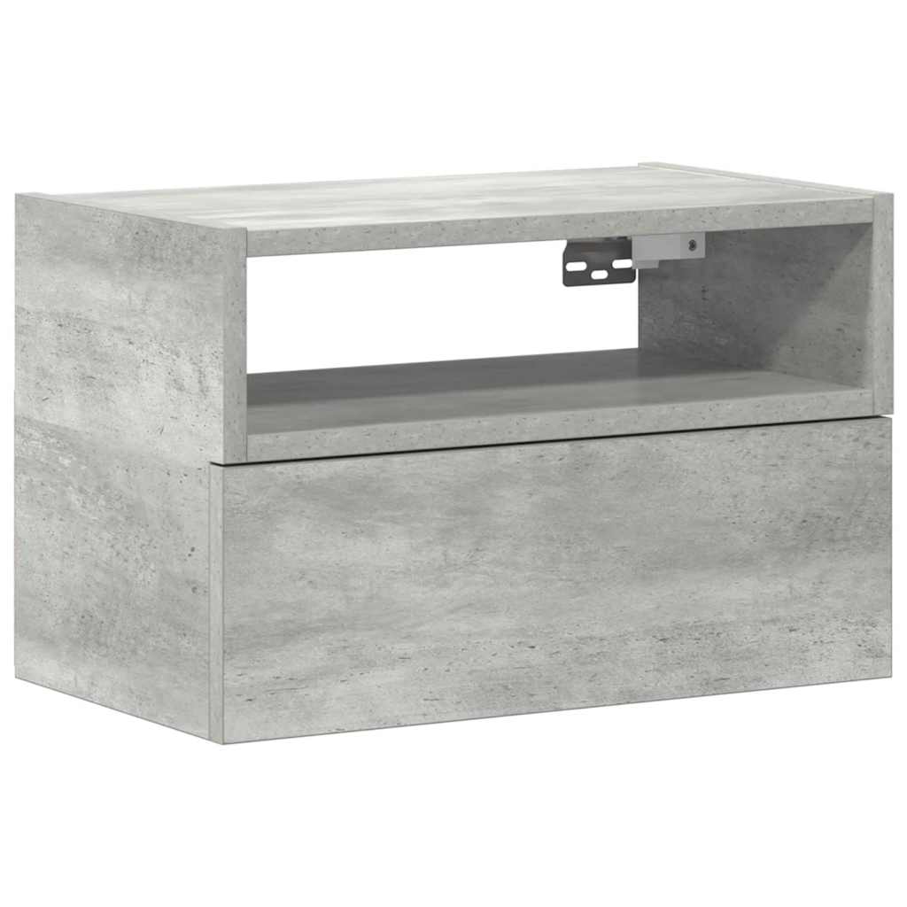Κομοδίνο Επιτοίχιο Γκρι Σκυροδέματος 45x26x28,5 εκ.