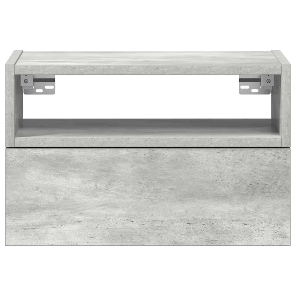 Κομοδίνο Επιτοίχιο Γκρι Σκυροδέματος 45x26x28,5 εκ.