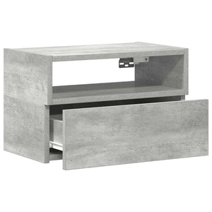 Κομοδίνο Επιτοίχιο Γκρι Σκυροδέματος 45x26x28,5 εκ.