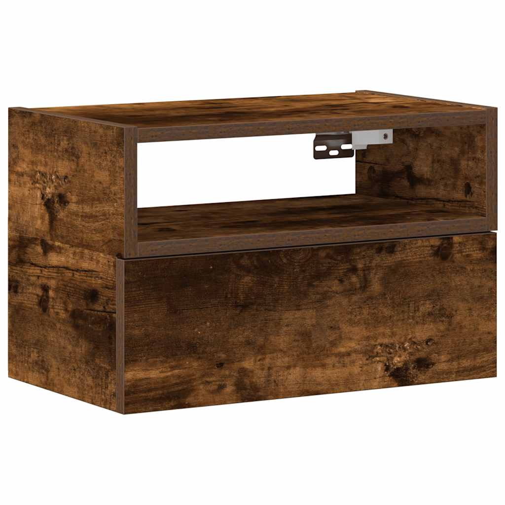 Κομοδίνο Επιτοίχιο Καπνιστή Δρυς 45x26x28,5 εκ.
