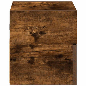 Κομοδίνα Επιτοίχια 2 τεμ. Καπνιστή Δρυς 45x26x28,5 εκ.