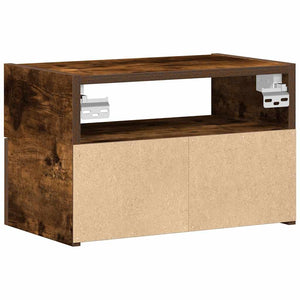 Κομοδίνα Επιτοίχια 2 τεμ. Καπνιστή Δρυς 45x26x28,5 εκ.
