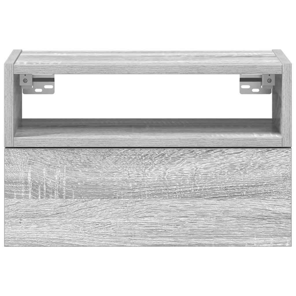 Κομοδίνα Επιτοίχια Γκρι Sonoma 45x26x28,5 εκ.