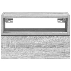 Κομοδίνα Επιτοίχια Γκρι Sonoma 45x26x28,5 εκ.