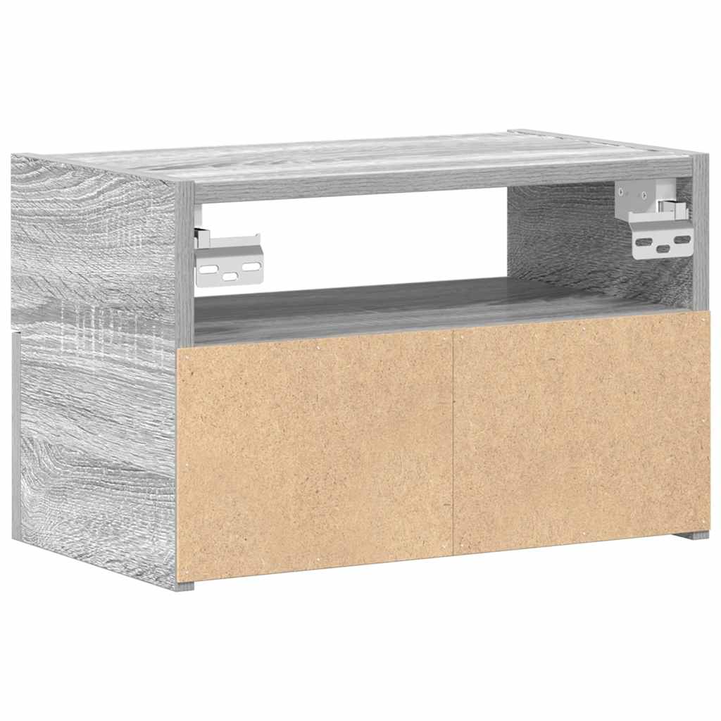 Κομοδίνα Επιτοίχια Γκρι Sonoma 45x26x28,5 εκ.