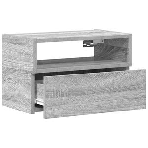 Κομοδίνα Επιτοίχια 2 τεμ. Γκρι Sonoma 45x26x28,5 εκ.