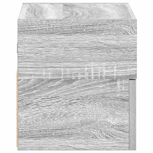 Κομοδίνα Επιτοίχια 2 τεμ. Γκρι Sonoma 45x26x28,5 εκ.