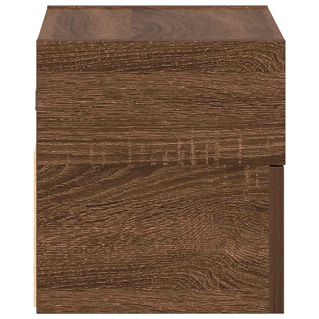 Κομοδίνο Επιτοίχιο Καφέ Δρυς 45x26x28,5 εκ.