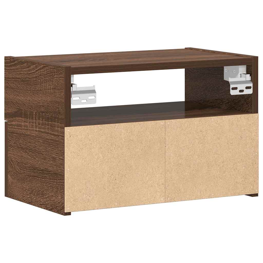 Κομοδίνο Επιτοίχιο Καφέ Δρυς 45x26x28,5 εκ.