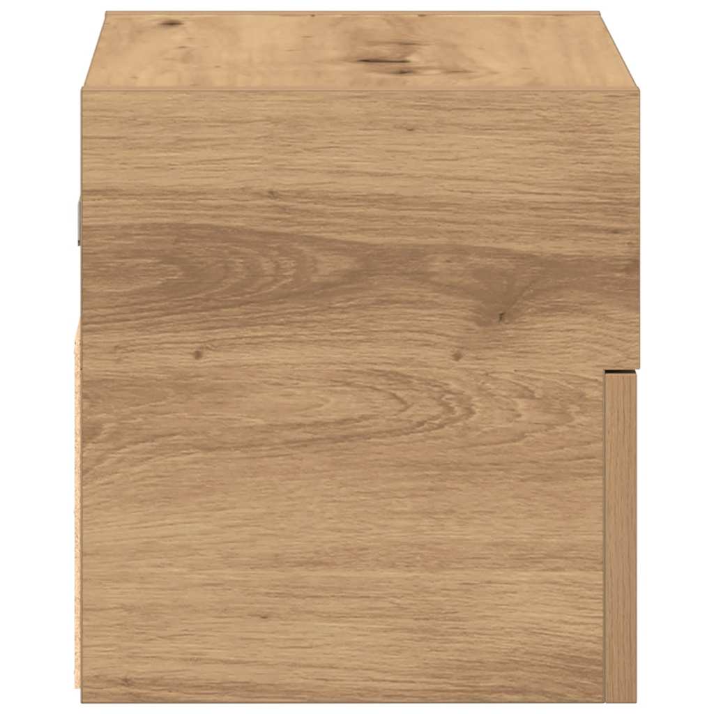 Κομοδίνο Επιτοίχιο Αρτισιανή Δρυς 45x26x28,5 εκ. - Pakobazaar