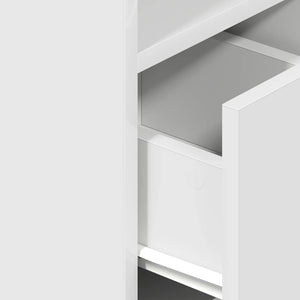 Κομοδίνα 2 τεμάχια με συρτάρι Λευκό 25x31x66 cm