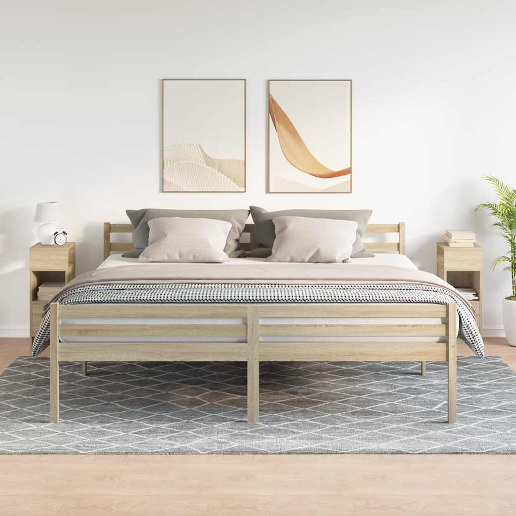 Κομοδίνα 2 τεμάχια με συρτάρι Sonoma Δρυς 25x31x66 εκ. - Pakobazaar