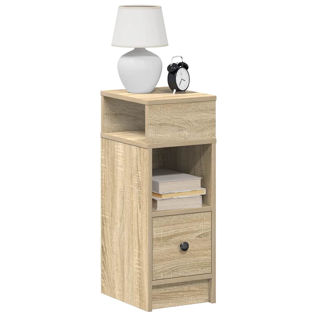 Κομοδίνα 2 τεμάχια με συρτάρι Sonoma Δρυς 25x31x66 εκ. - Pakobazaar