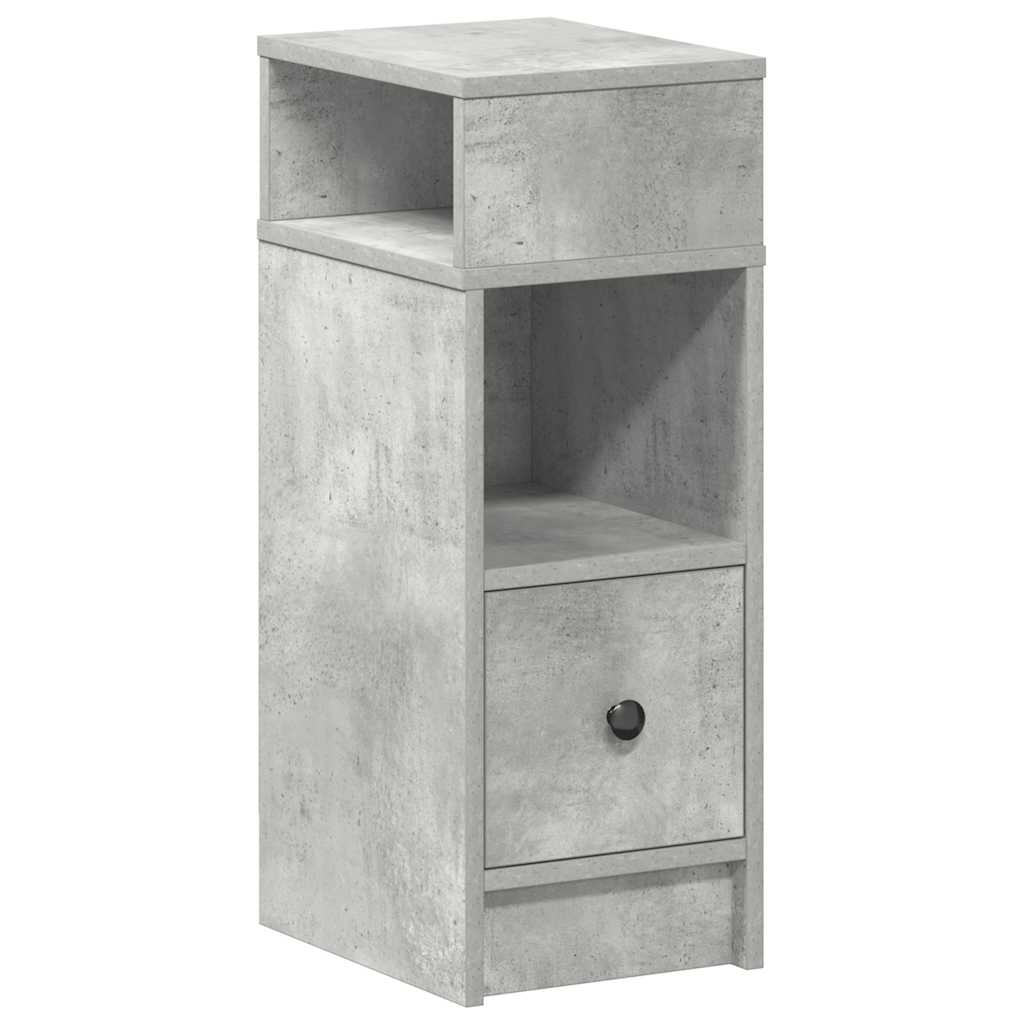 Κομοδίνο με συρτάρι Γκρι Σκυροδέματος 25x31x66 εκ. - Pakobazaar