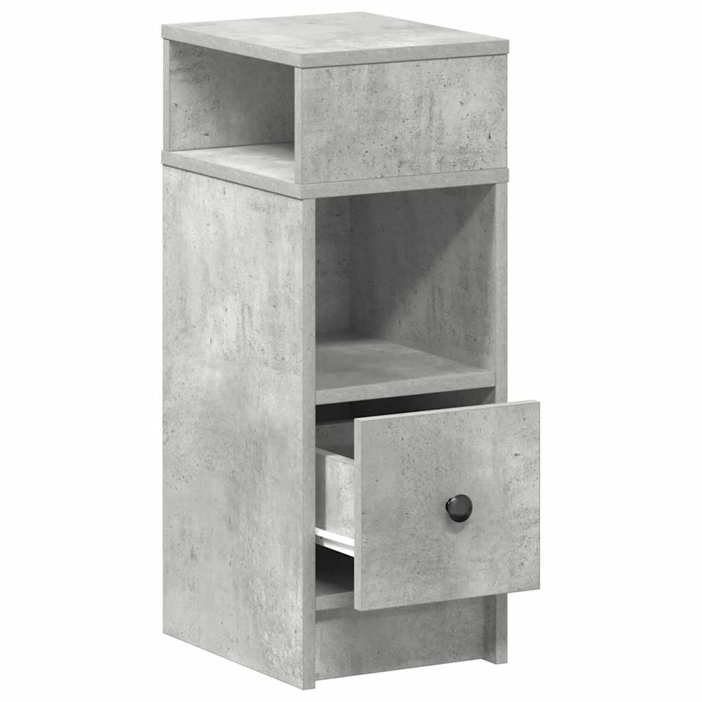 Κομοδίνο με συρτάρι Γκρι Σκυροδέματος 25x31x66 εκ. - Pakobazaar
