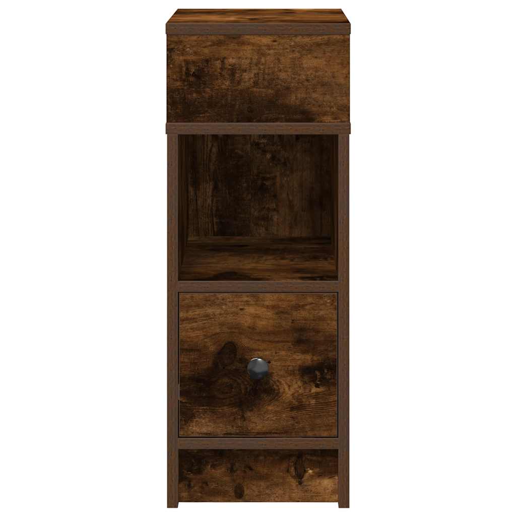 Κομοδίνο με συρτάρι Καπνιστή Δρυς 25x31x66 εκ.