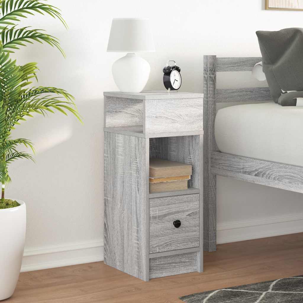 Κομοδίνο με Συρτάρι Γκρι Sonoma 25x31x66 εκ. - Pakobazaar