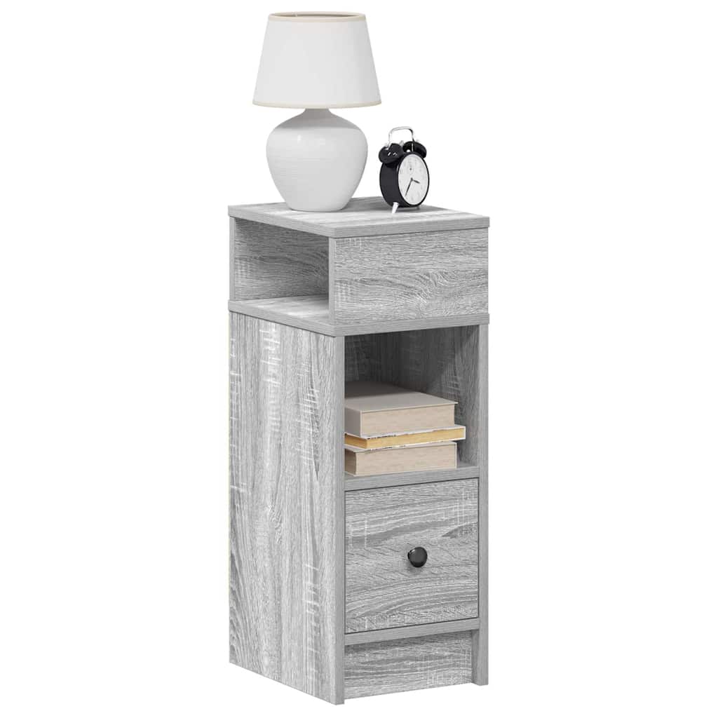 Κομοδίνο με Συρτάρι Γκρι Sonoma 25x31x66 εκ. - Pakobazaar
