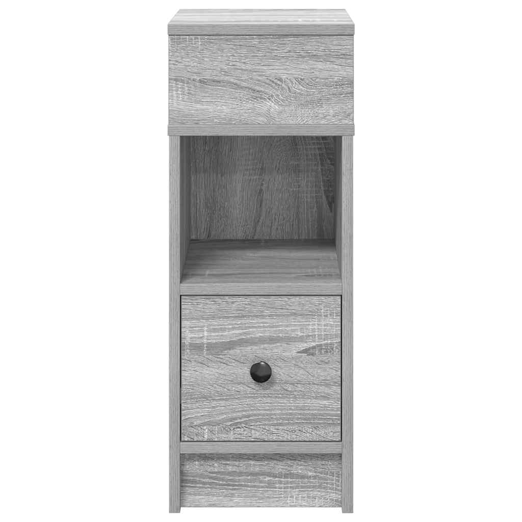 Κομοδίνα 2 τεμ. με Συρτάρι Γκρι Sonoma 25x31x66 εκ. - Pakobazaar