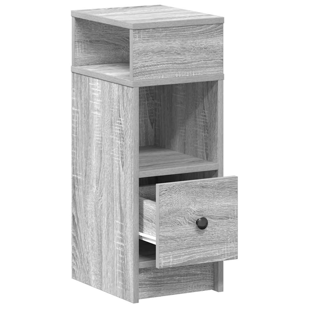 Κομοδίνα 2 τεμ. με Συρτάρι Γκρι Sonoma 25x31x66 εκ. - Pakobazaar