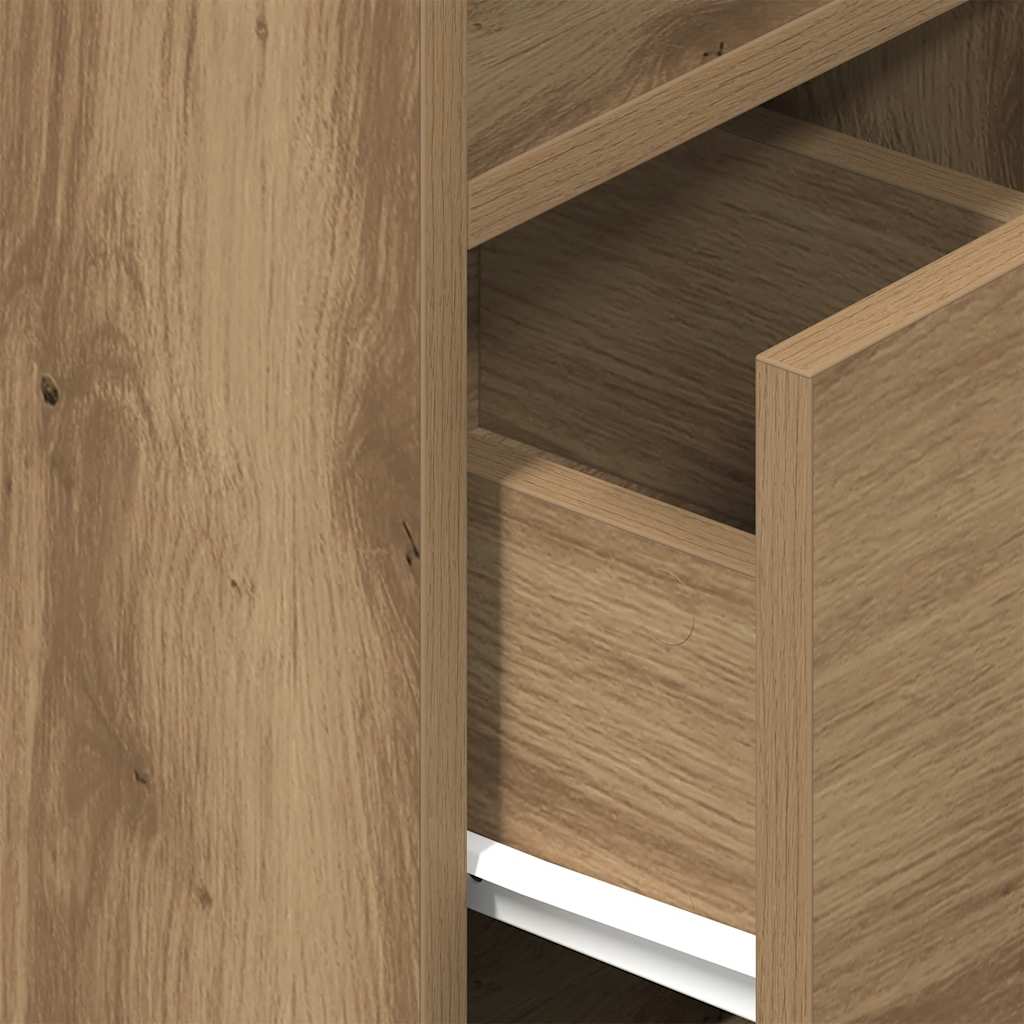 Κομοδίνο με Συρτάρι σε Χρώμα Δρυός Artisan 25x31x66 εκ. - Pakobazaar