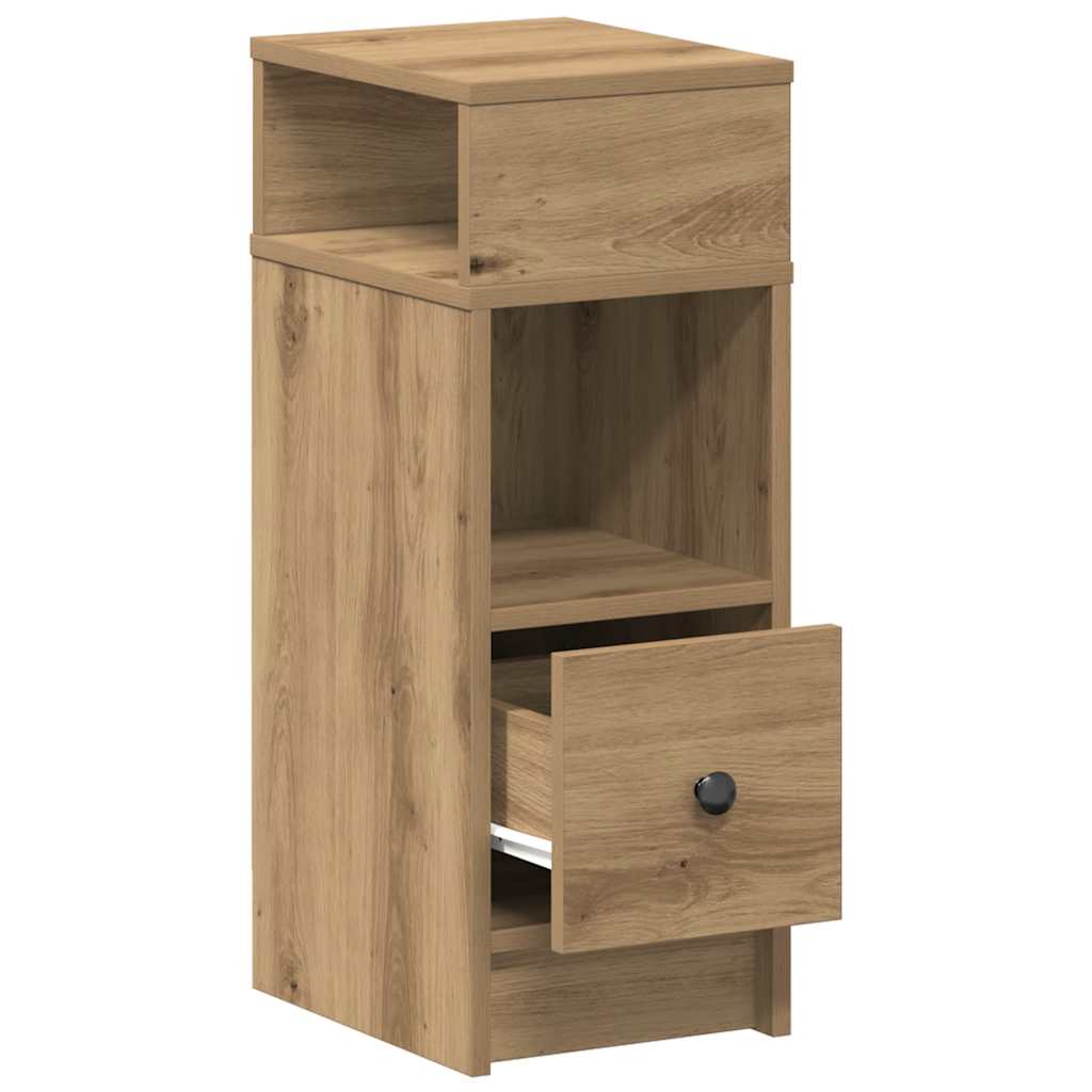 Κομοδίνα 2 τεμ. με Συρτάρι Artisan Oak 25x31x66 εκ. - Pakobazaar
