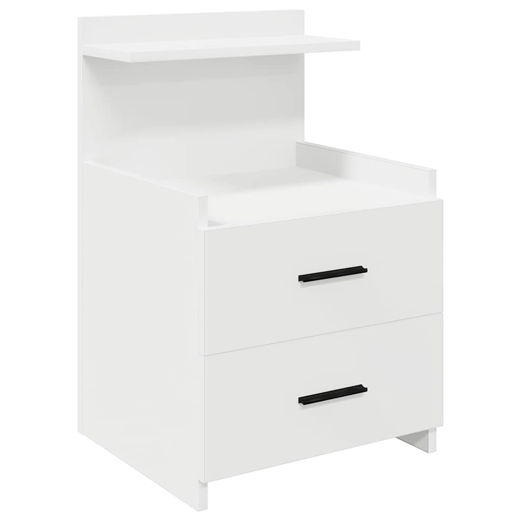 Κομοδίνο με 2 Συρτάρια Λευκό 40x36,5x62 εκ. - Pakobazaar