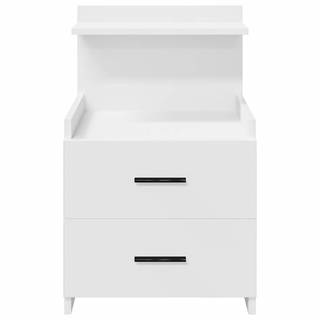 Κομοδίνο με 2 Συρτάρια Λευκό 40x36,5x62 εκ. - Pakobazaar
