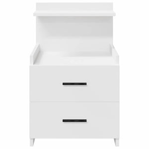 Κομοδίνο με 2 Συρτάρια Λευκό 40x36,5x62 εκ. - Pakobazaar