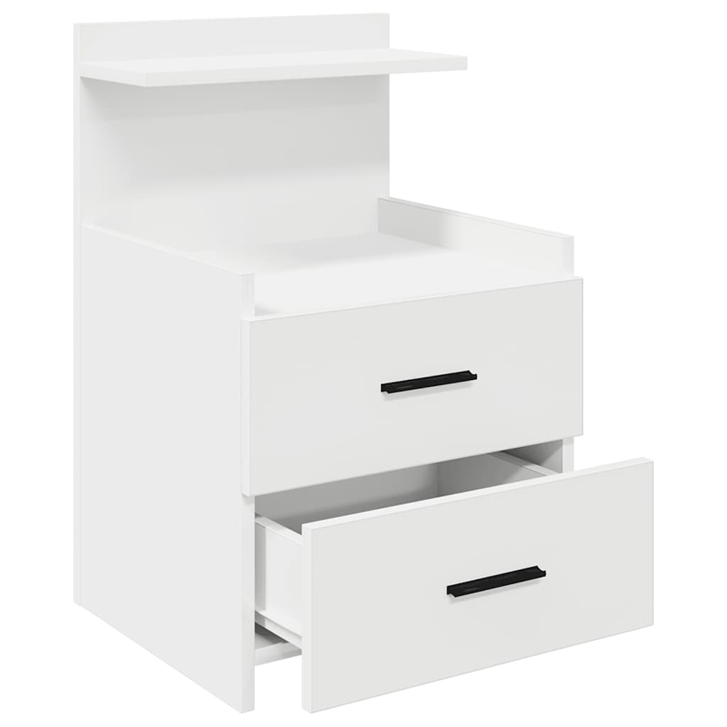 Κομοδίνο με 2 Συρτάρια Λευκό 40x36,5x62 εκ. - Pakobazaar