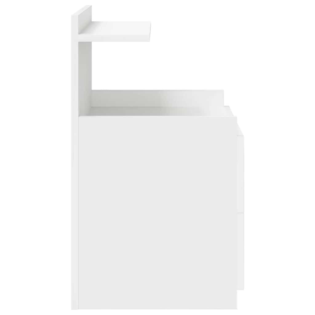 Κομοδίνο με 2 Συρτάρια Λευκό 40x36,5x62 εκ. - Pakobazaar
