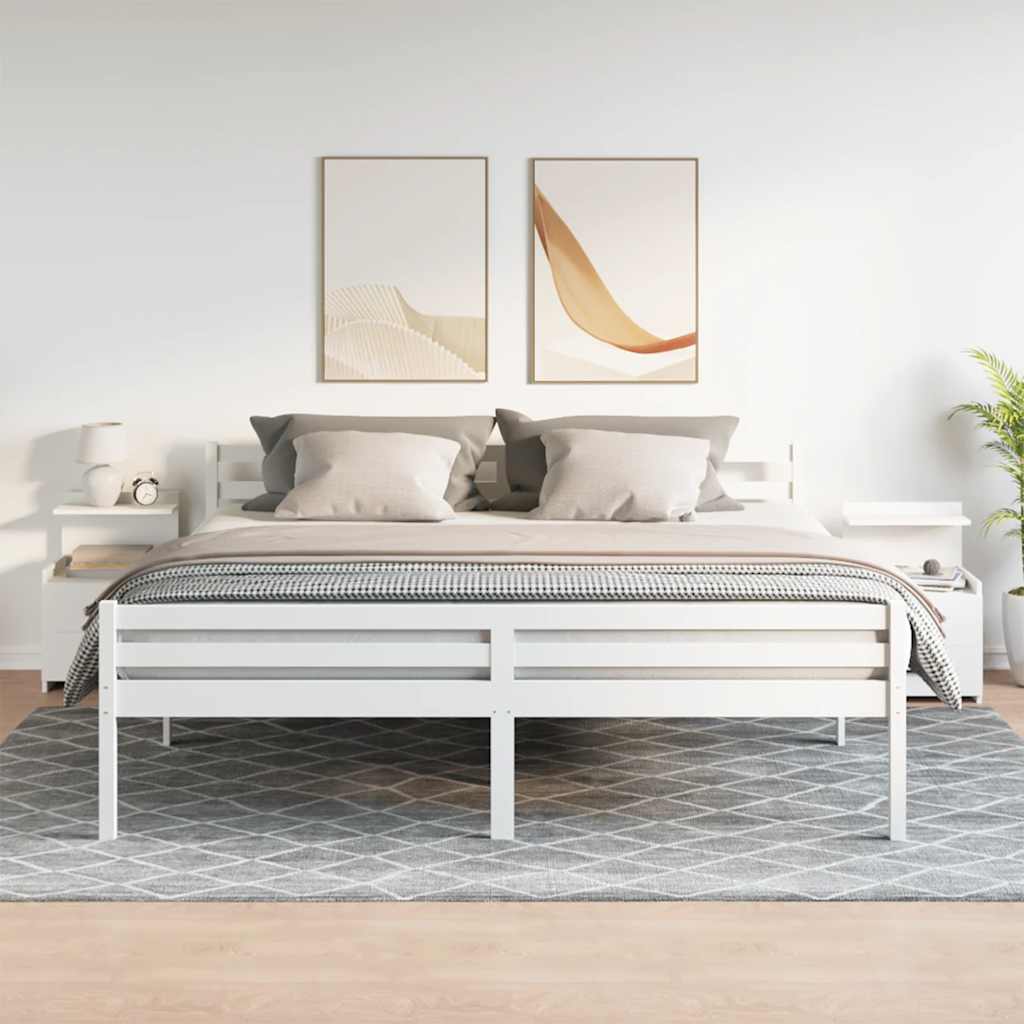 Κομοδίνα 2 τεμ. με 2 Συρτάρια Λευκά 40x36,5x62 εκ. - Pakobazaar
