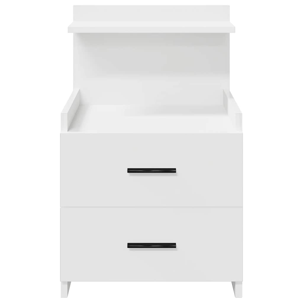 Κομοδίνα 2 τεμ. με 2 Συρτάρια Λευκά 40x36,5x62 εκ. - Pakobazaar