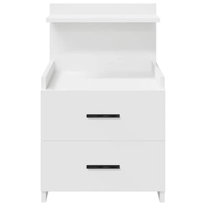 Κομοδίνα 2 τεμ. με 2 Συρτάρια Λευκά 40x36,5x62 εκ. - Pakobazaar