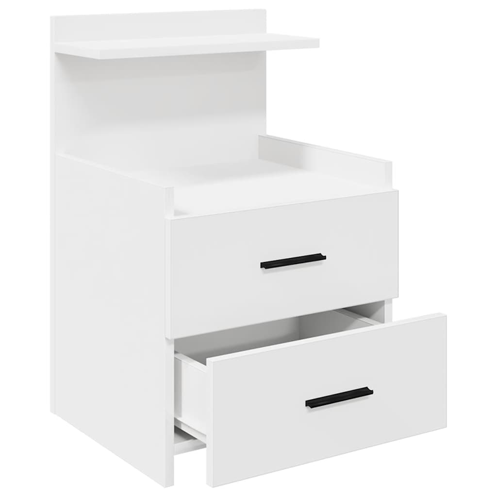 Κομοδίνα 2 τεμ. με 2 Συρτάρια Λευκά 40x36,5x62 εκ. - Pakobazaar