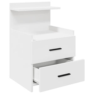Κομοδίνα 2 τεμ. με 2 Συρτάρια Λευκά 40x36,5x62 εκ. - Pakobazaar