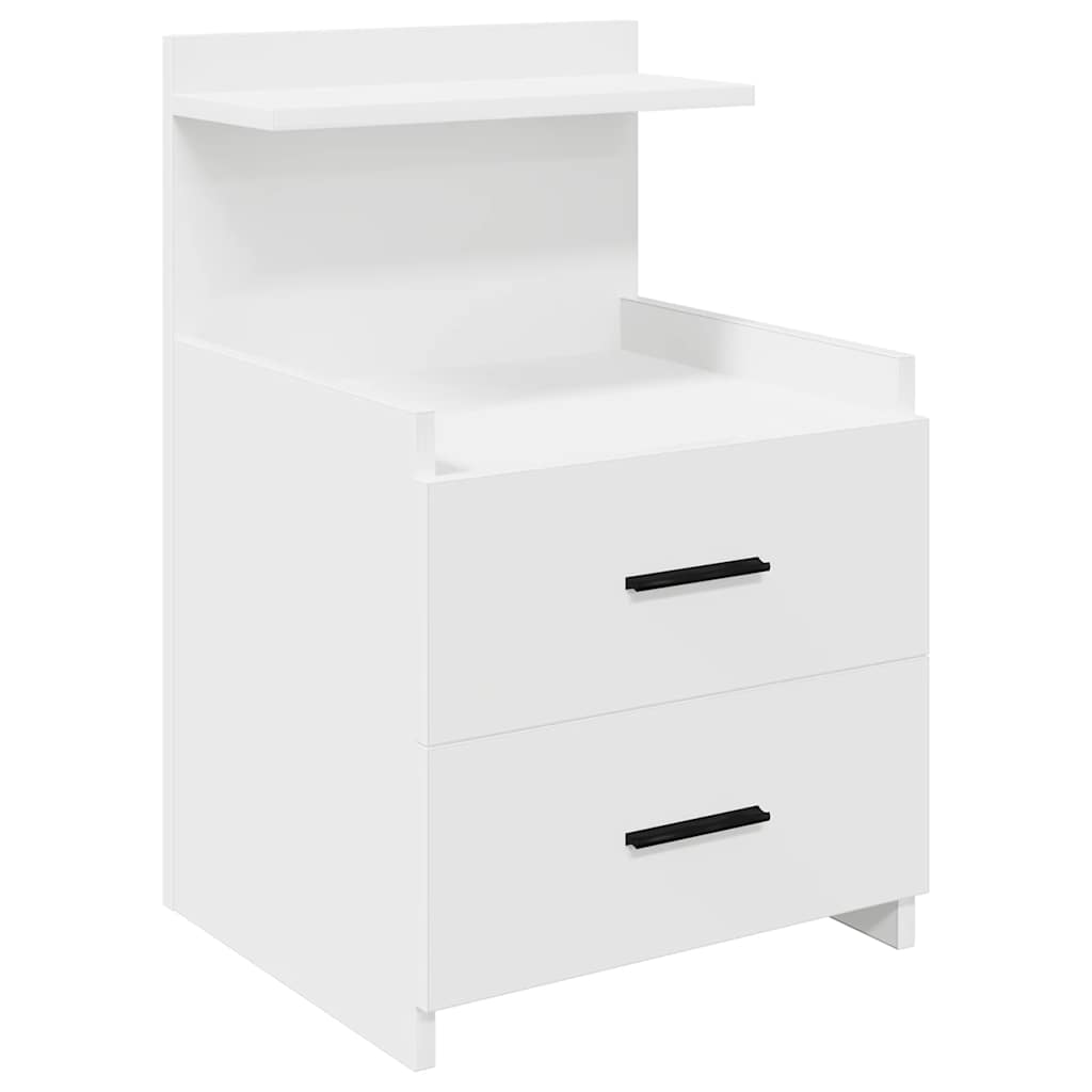 Κομοδίνα 2 τεμ. με 2 Συρτάρια Λευκά 40x36,5x62 εκ. - Pakobazaar