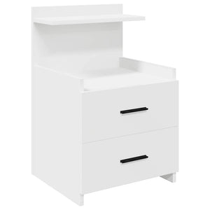 Κομοδίνα 2 τεμ. με 2 Συρτάρια Λευκά 40x36,5x62 εκ. - Pakobazaar