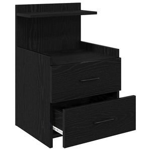 Κομοδίνο με 2 Συρτάρια Μαύρο 40x36,5x62 εκ.