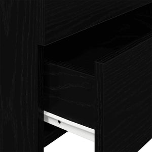 Κομοδίνο με 2 Συρτάρια Μαύρο 40x36,5x62 εκ.