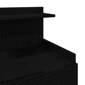 Κομοδίνο με 2 Συρτάρια Μαύρο 40x36,5x62 εκ.