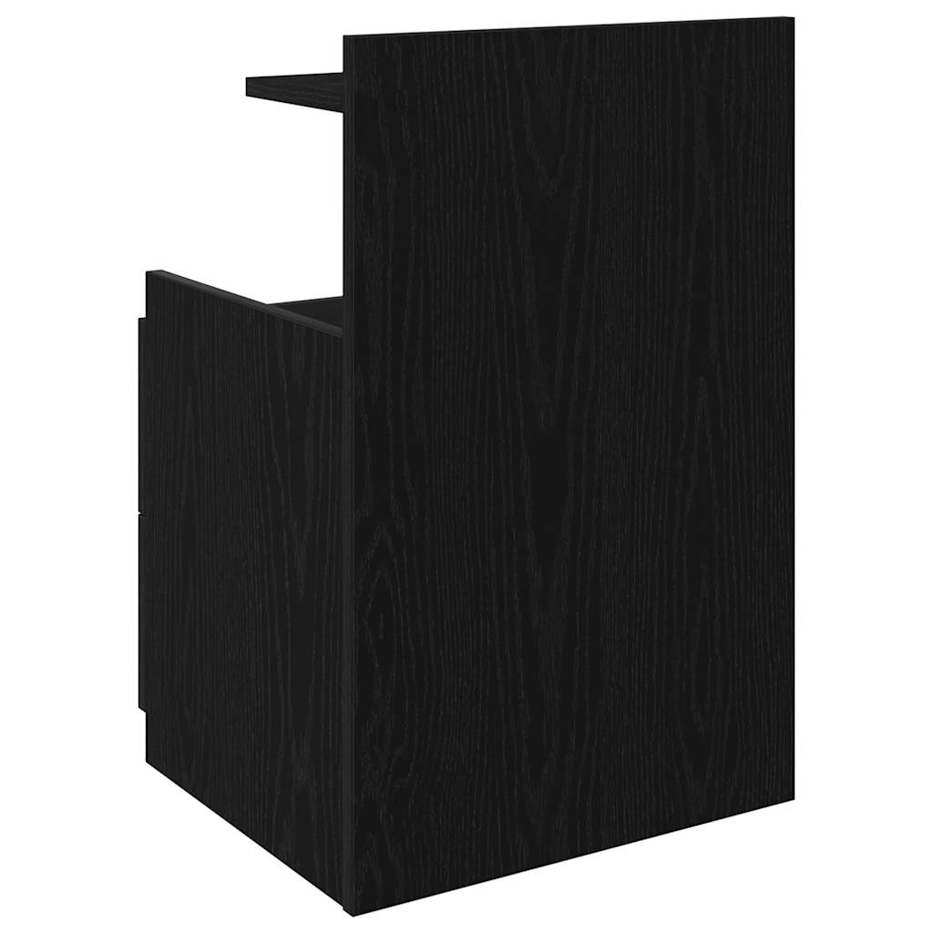 Κομοδίνα 2 τεμ. με 2 Συρτάρια Μαύρα 40x36,5x62 εκ.