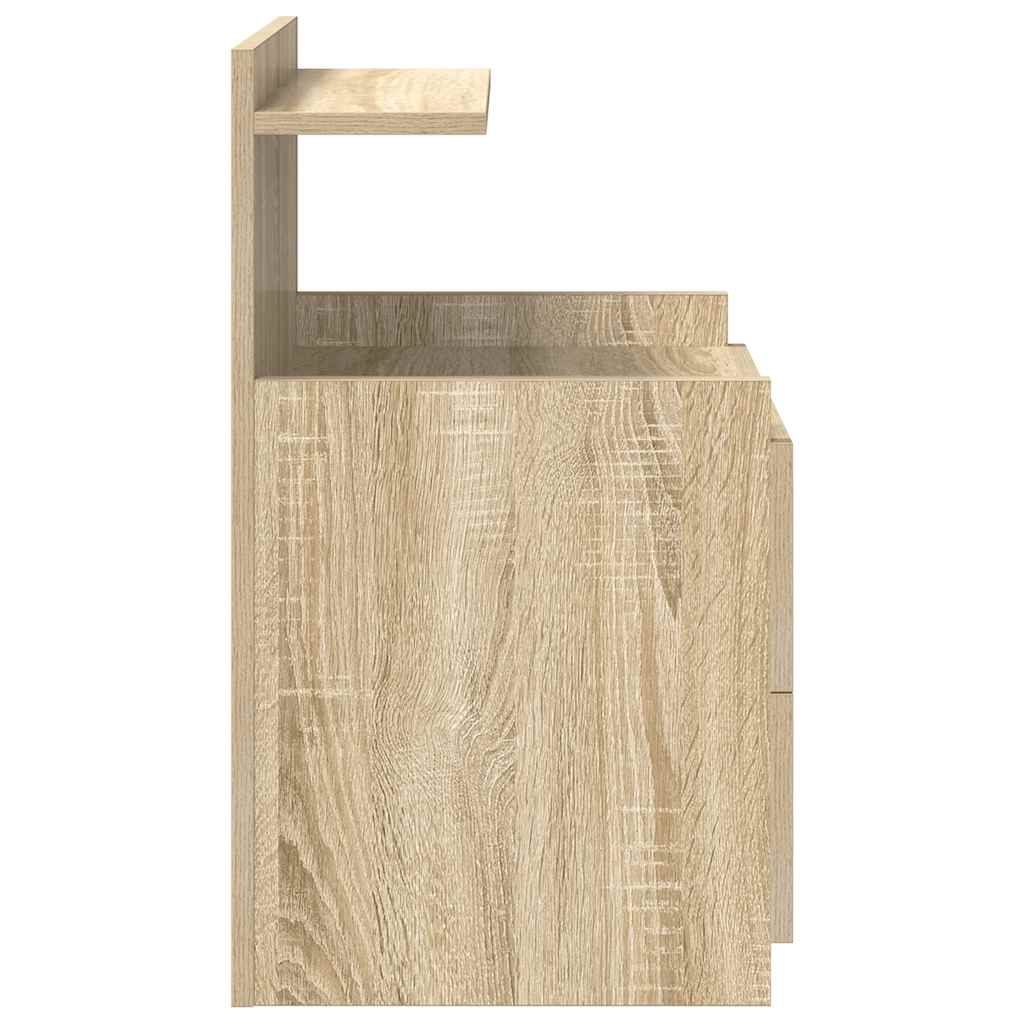 Κομοδίνα 2 τεμ. με 2 Συρτάρια, Χρώμα Sonoma Δρυς 40x36,5x62 εκ. - Pakobazaar