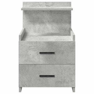 Κομοδίνο με 2 Συρτάρια Γκρι Σκυρόδεμα 40x36,5x62 εκ.