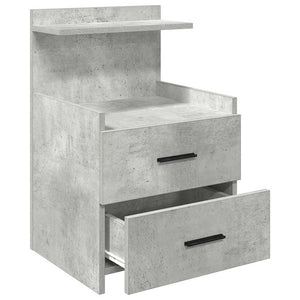 Κομοδίνο με 2 Συρτάρια Γκρι Σκυρόδεμα 40x36,5x62 εκ.