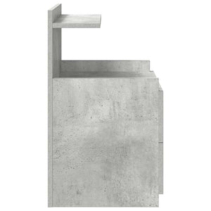 Κομοδίνο με 2 Συρτάρια Γκρι Σκυρόδεμα 40x36,5x62 εκ.
